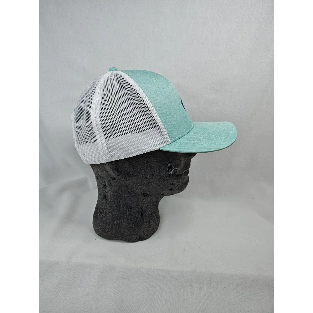 Nautical Fish Cap Hat Turquoise‎ Blue White Snapback Adjustable Men's Casual